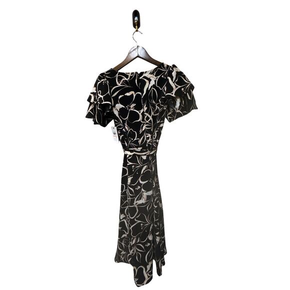 DKNY Women's Flutter Sleeve Printed Fit and Flare‎ Dress Size 2 - Picture 6 of 6